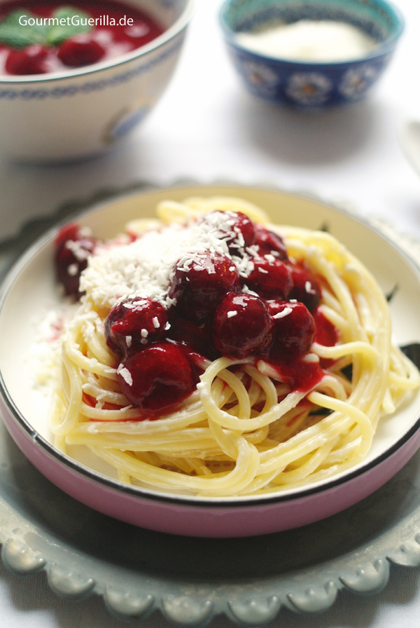  Sweet spaghetti raspberry with coconut parmesan #recipe #gourmet guerrilla 